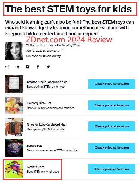 ZDnet.com 2024 Review - The best STEM toys for kids