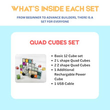 Load image into Gallery viewer, Quad Magnetic Electronic Cubes Set | LED Light-Up STEAM Building Blocks with Music &amp; Recorder | STEM Educational Toy, Montessori &amp; Sensory Play for ADHD, SEN &amp; Autism | Fun for All Ages 1–100
