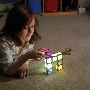 12 Magnetic Electronic Cubes Set | LED Light-Up STEAM Building Blocks with Music & Recorder | STEM Educational Toy, Montessori & Sensory Play for ADHD, SEN & Autism | Fun for All Ages 1–100
